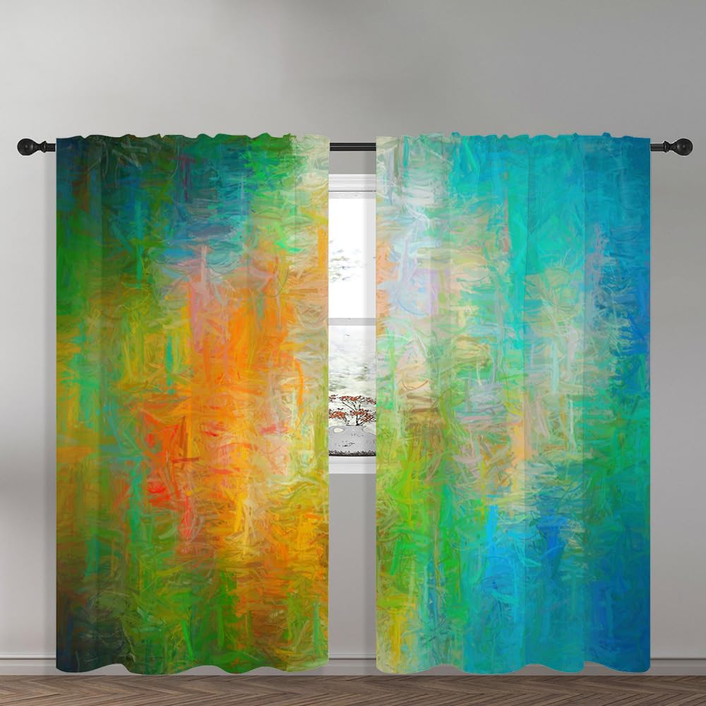 Vorhänge Schlafzimmer 3D Bunte Abstrakte Streifen 170X200 cm (B + H) Vorhang Gardinen Blickdicht Mit Ösen Thermovorhang Lichtdicht Für Wohnzimmer Schlafzimmer Kinderzimmer/Uv-Schutz-574855013