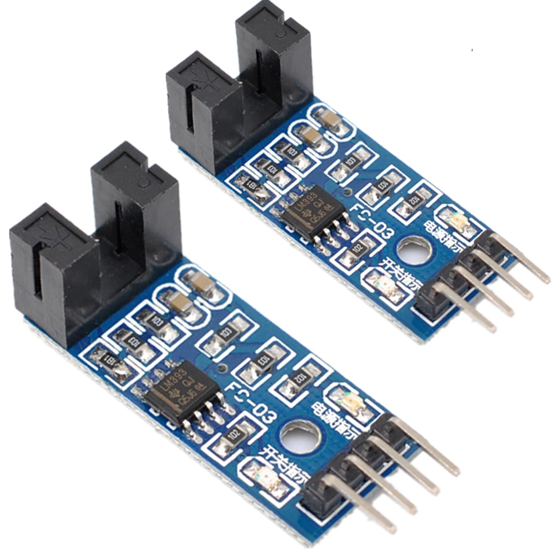 Ganasome 2pcs LM393 Chip Motor Measuring Comparator Speed Sensor Module ...