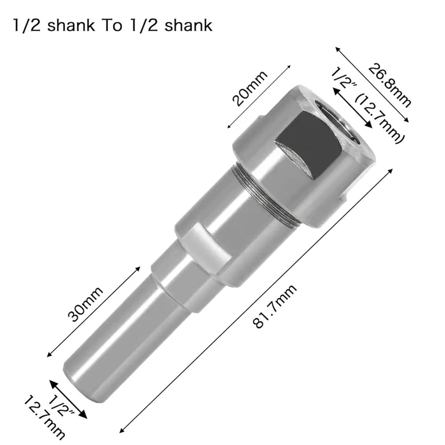 Router Bit Extension Rod Collet Engraving Machine Extension Milling Cutter 1Pcs(8 to 12mm)