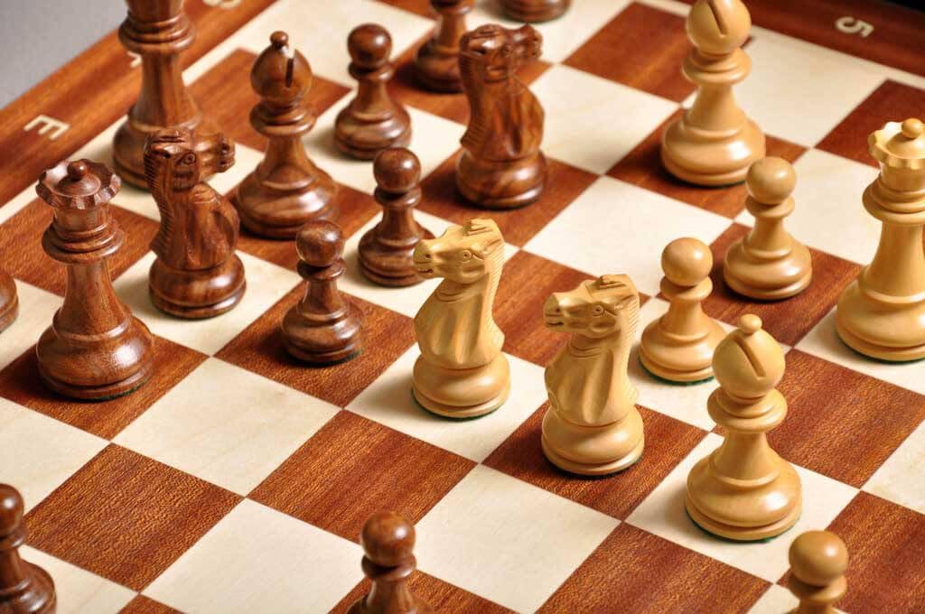The Library Grandmaster Chess Set, Box, and Board Combination
