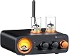Fosi Audio MC331 Tubular Amplifier with DAC 2 Channel Home Stereo Audio Amplifier for HiFi Shelf Speakers / 3.5 mm Headphones Retro VU Meter Preamp with Bluetooth and USB / OPT / COAX / RCA