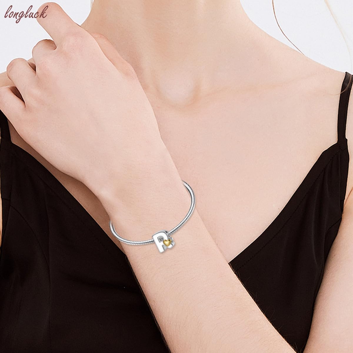 Complete A~Z alfabet charms z literami, solidne srebro wysokiej próby 925, pasuje do europejskich bransoletek, naszyjników, biżuterii, opcji na prezent