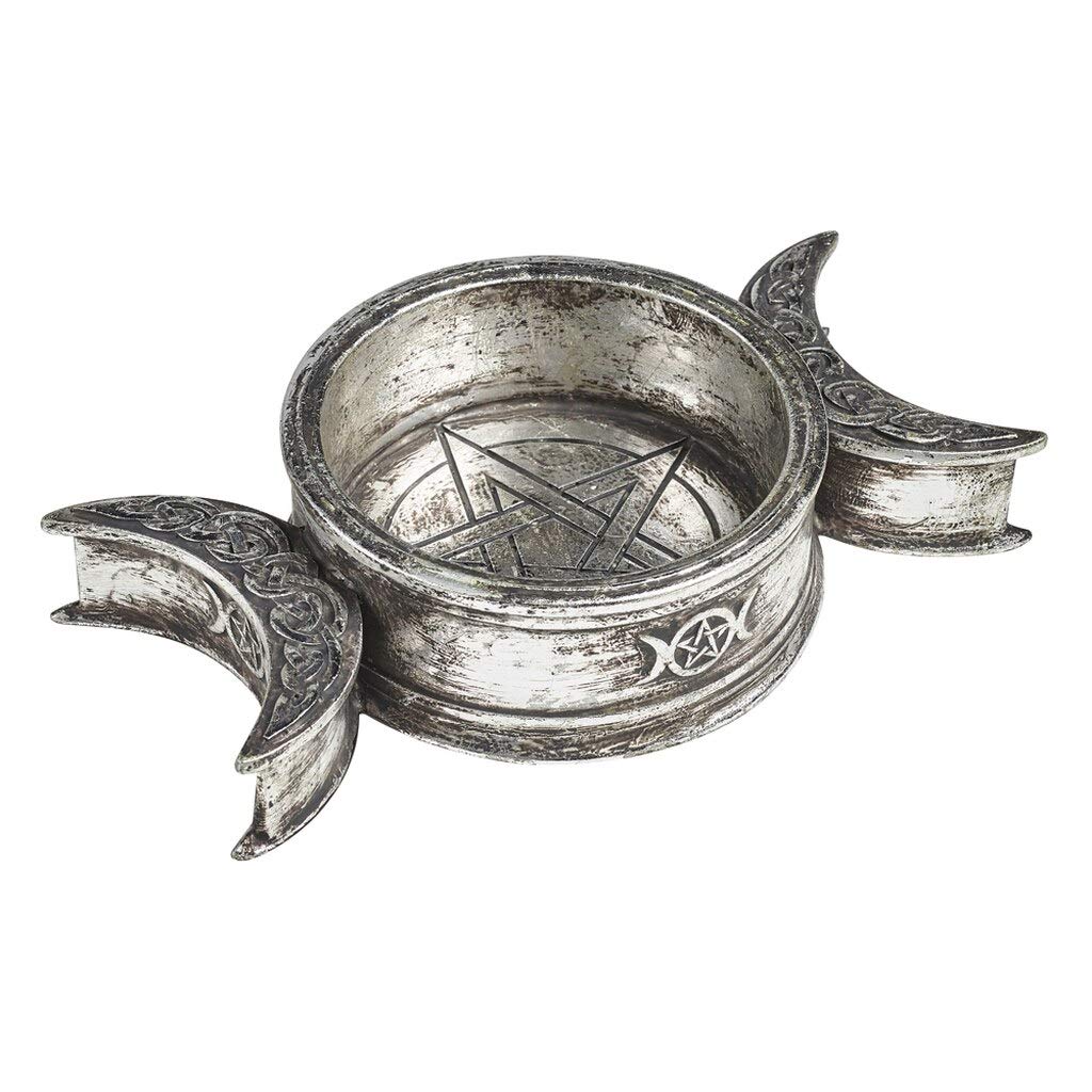 Metallica Clear Alchemy Gothic England - Triple Moon Trinket Dish & Candle Holder