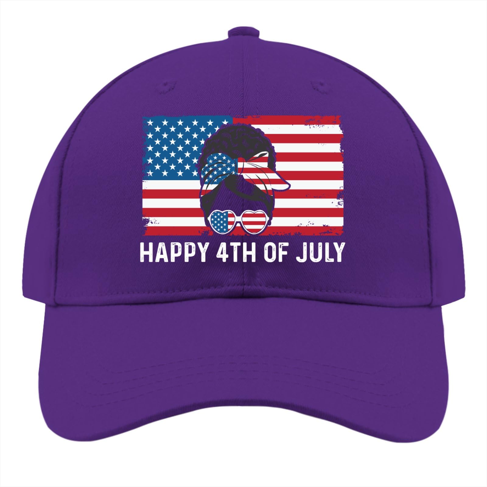 Happy 4th of July Cap Anime Hat Purplish Red Dad Hats for Men Gifts for Boyfriends Cycling Hat