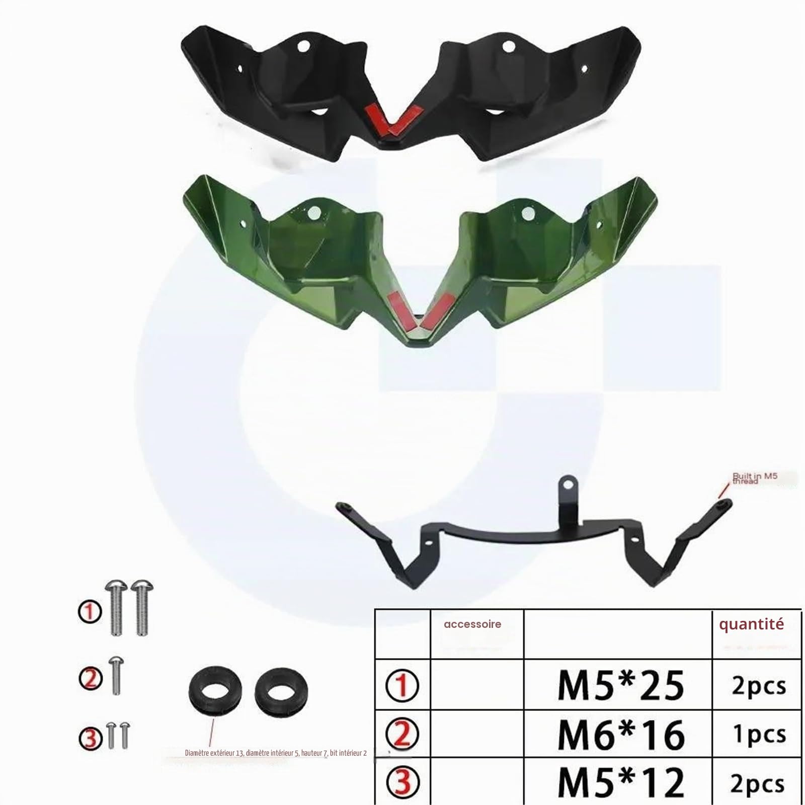 Pare-Chocs Avant Convient pour Kawasaki Z900 Z 900 2020-2025 Z900 Accessoires de Moto aileron Avant aileron aérodynamique aileron Pare Chocs Aileron(Carbon Fiber)