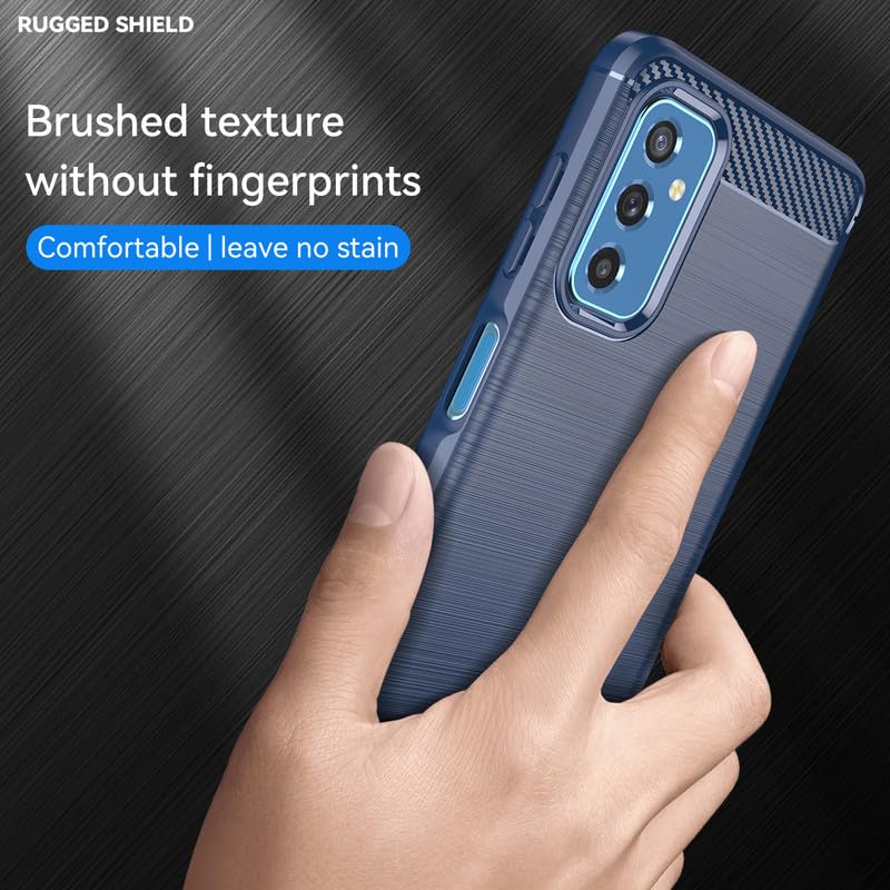 Image of Hybrid Carbon Fiber Back Case for Samsung Galaxy M52 5G (Blue)