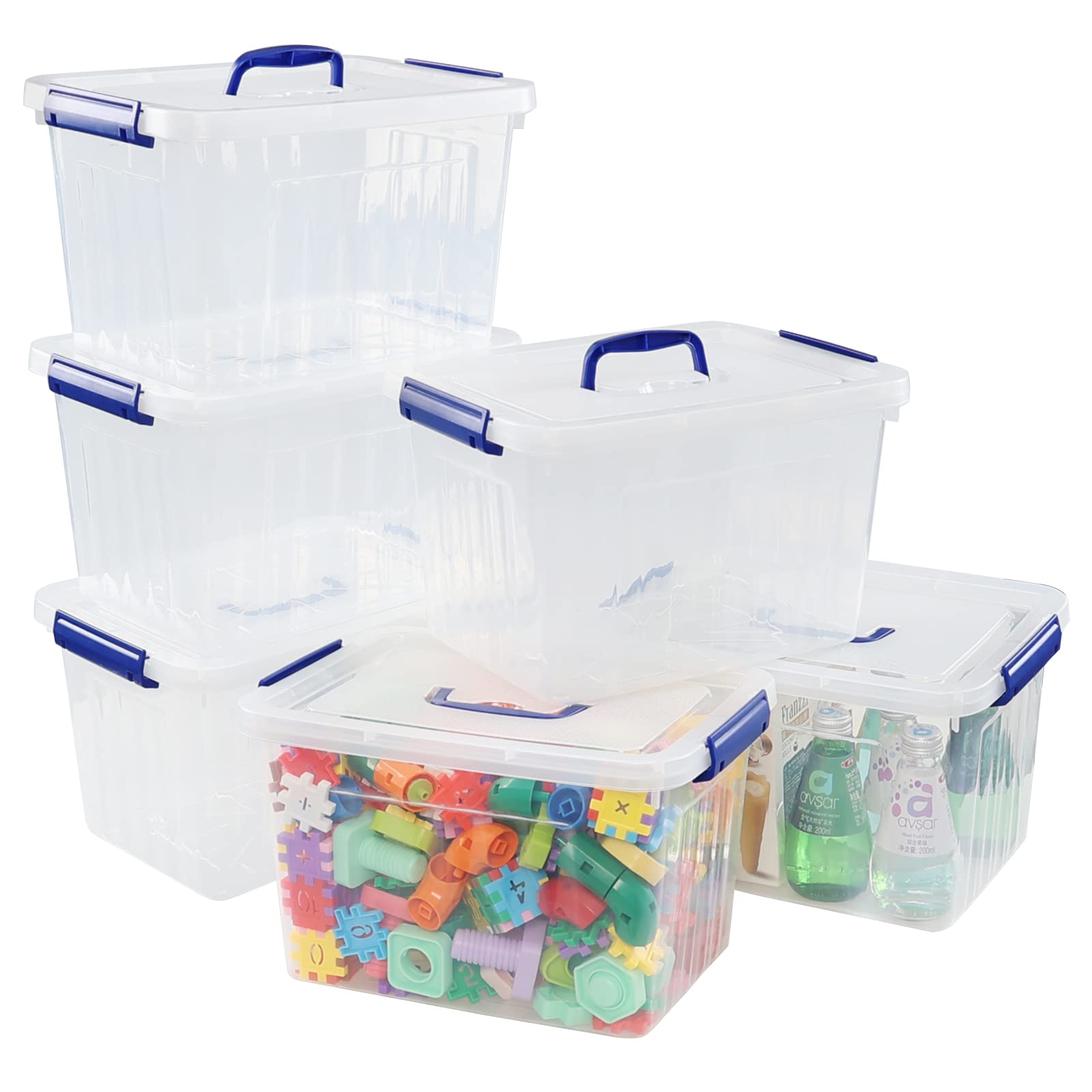 Minekkyes 12 Liter Plastic Storage Boxes, Transparent Containers with Lid (READ)