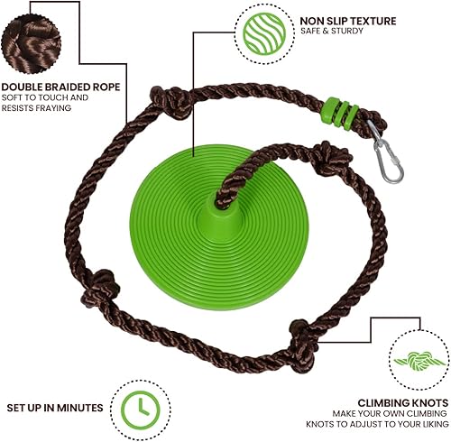 Miniatura 10 de Swurfer Columpio de árbol de discoteca – Juegos de columpios para patio trasero, columpio al aire libre, columpio al aire libre para niños, fácil