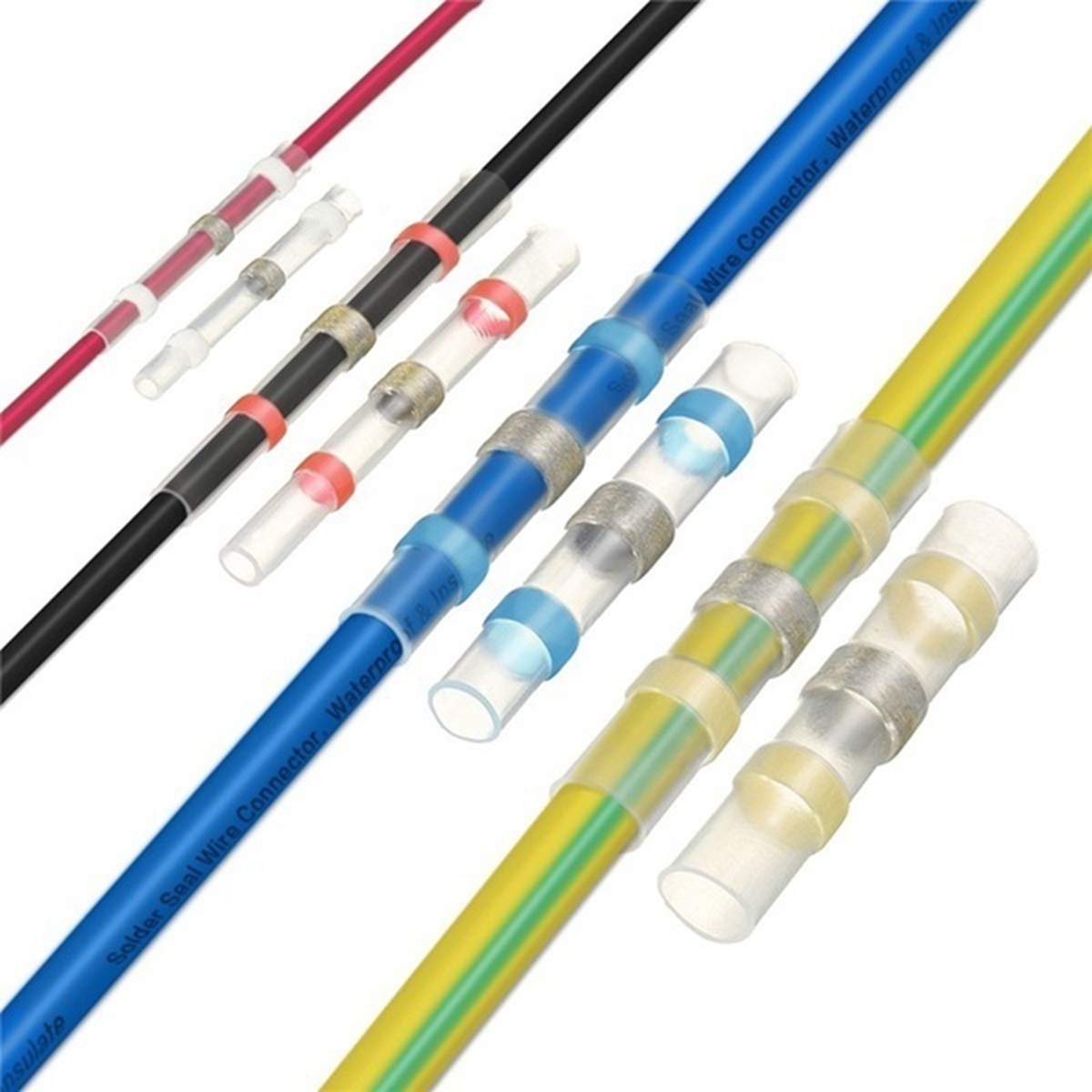 300 Stücke Sortiment Schrumpfschlauch Draht Crimp Drahtverbinder Solder Sleeve Kit