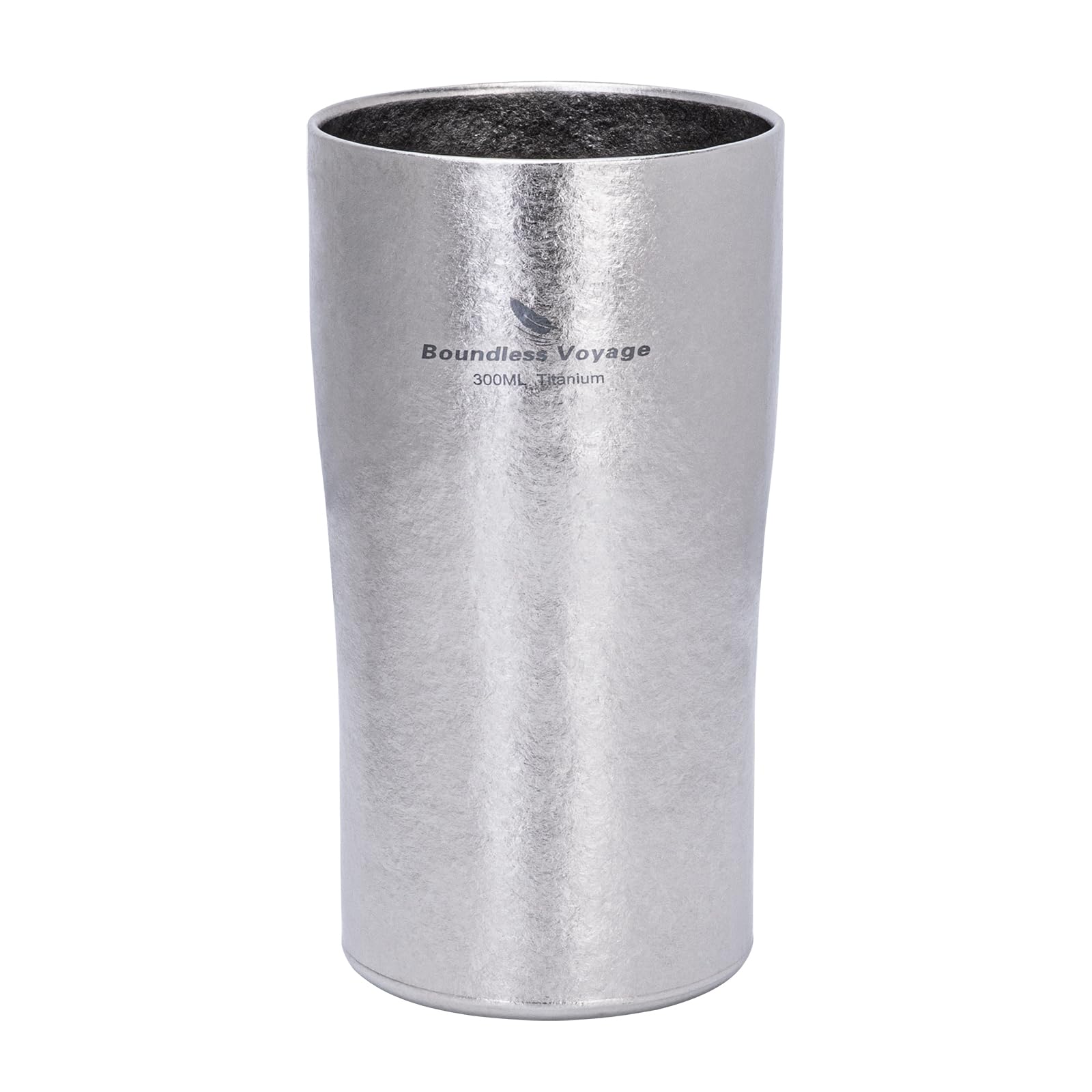 Boundless Voyage Titanium 300ml Double-Walled Beer Cup, Silver, for Camping Outdoor Hot Cold Tea, Juicy, Coffee, Beverages, Water