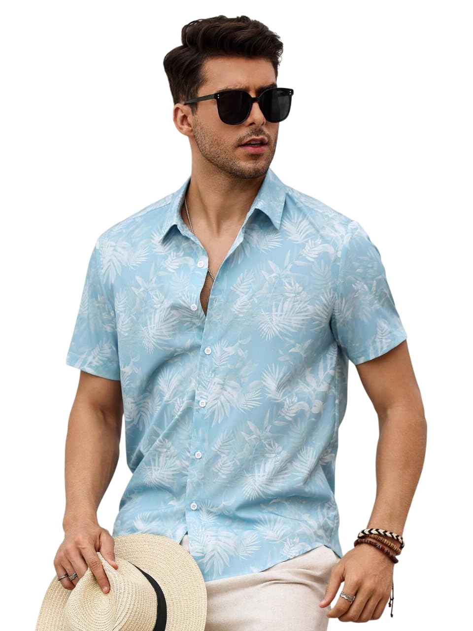 vastravibes Men’s Tropical Printed Casual Shirt | Slim Fit Short Sleeve Summer Shirt | Lightweight Breathable Fabric | Beach & Vacation Wear-picture-15