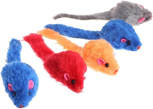 Miniatura 3 de 5 ratones de peluche para mascotas, gatos, ratas de colores brillantes, ratas para atrapar ratas, gatitos, juguetes interactivos para gatos de