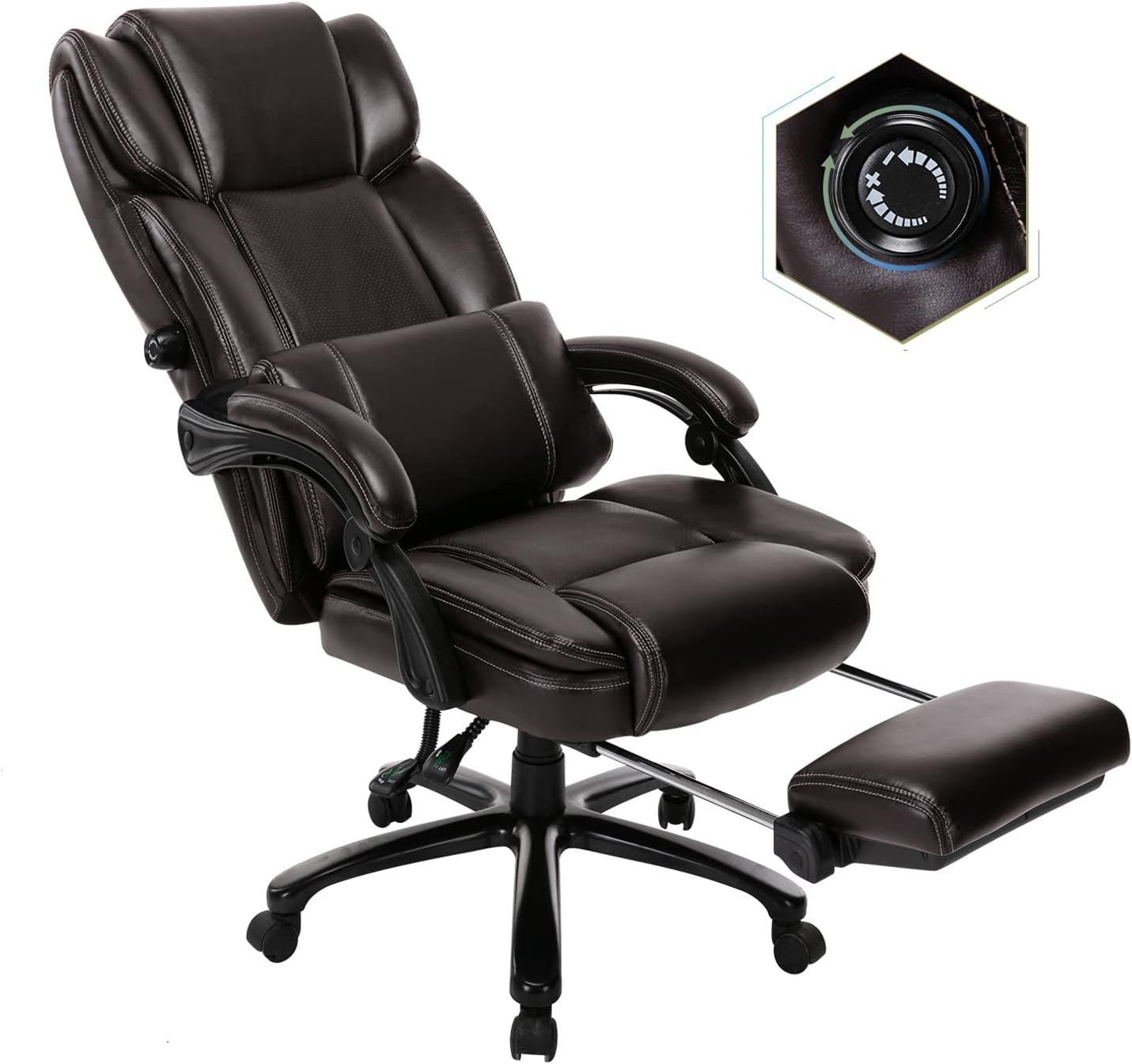 COLAMY HighBack Reclining Office Chair with Footrest, Big