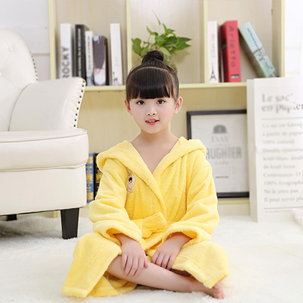 Kids Bathrobe Soft Hooded，Boys Girls Rabbit Ears Cotton Towel Robe, Toddler Lovely Comfortable Loungewear 4-12 Years - Image 4