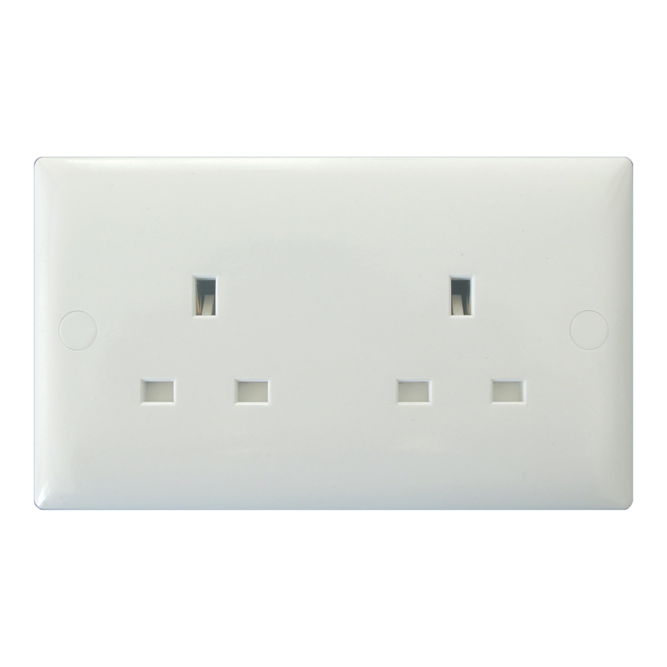 Varilight 2-Gang 13A Unswitched Socket Polar White