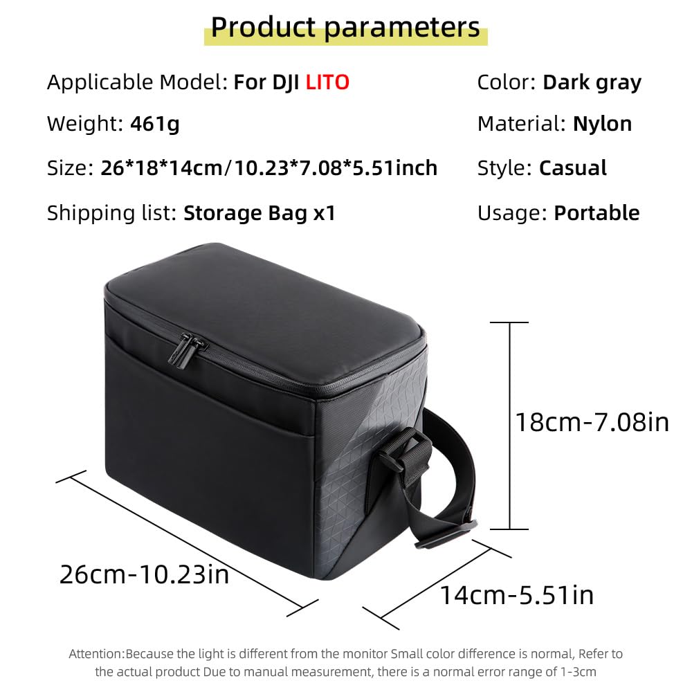 Torba na ramię do DJI Lito x1, przenośna torba podróżna do przechowywania DJI Lito x1 Drone, kontroler RC2/RC N3, koncentrator ładowania i akcesoria