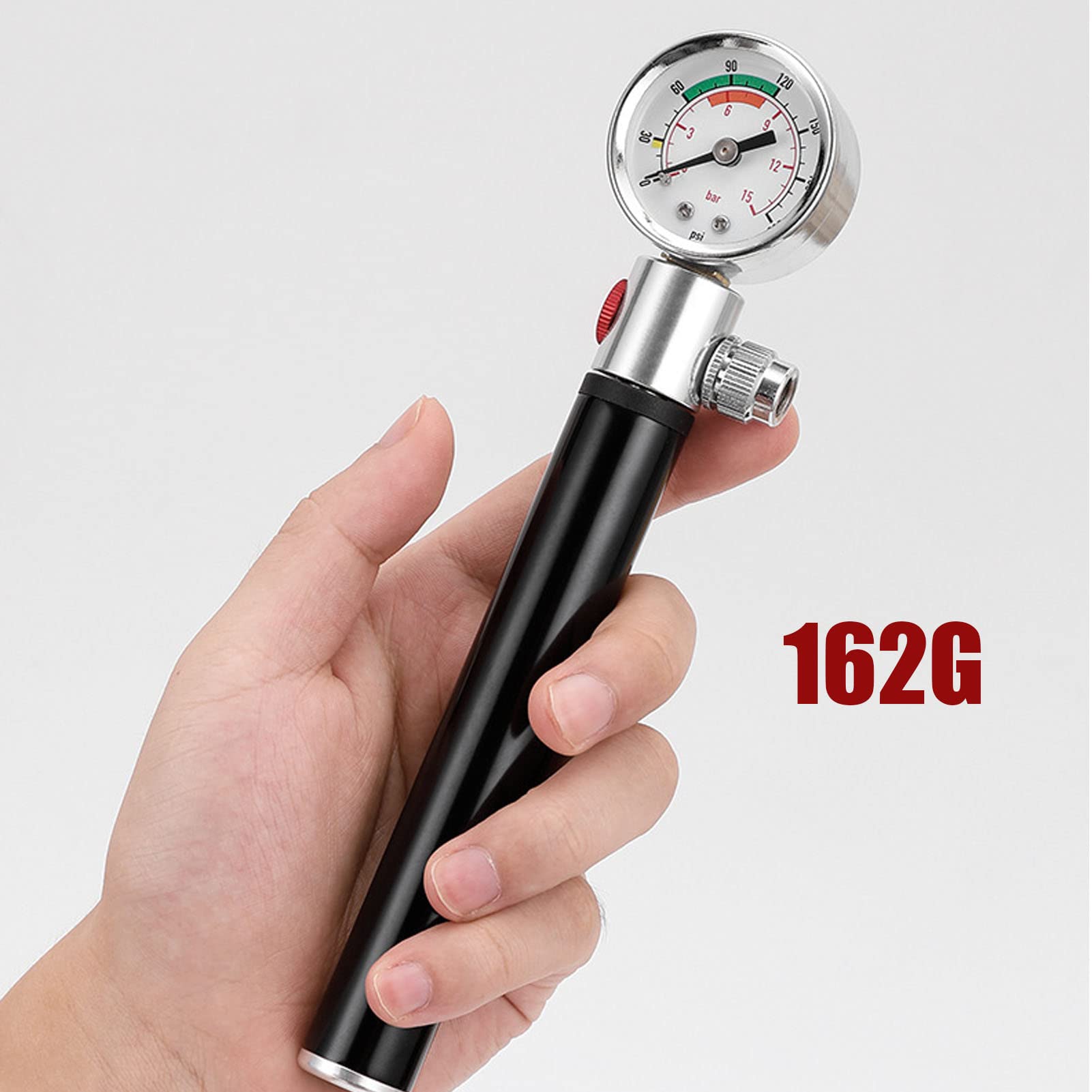 Mini pompa da bicicletta, pompa da bicicletta, adatta per le pompe da bicicletta con valvola e valvola per tutte le biciclette e l'anello di nuoto di calcio di pallacanestro ecc. Può essere installato