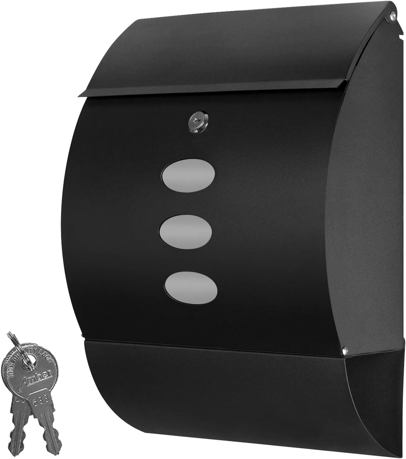 Grafner Design Briefkasten mit Zeitungsfach, schwarz pulverbeschichtet, abschließbar 2