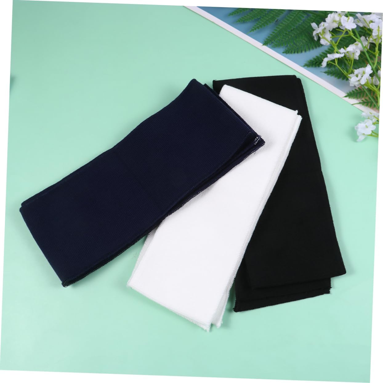 jojofuny 6pcs Knitted Elastic Fabric Cuffs for Clothing Accessories Versatile Beige White Jeans Dark Colors for Sleeves Waistbands and Collars