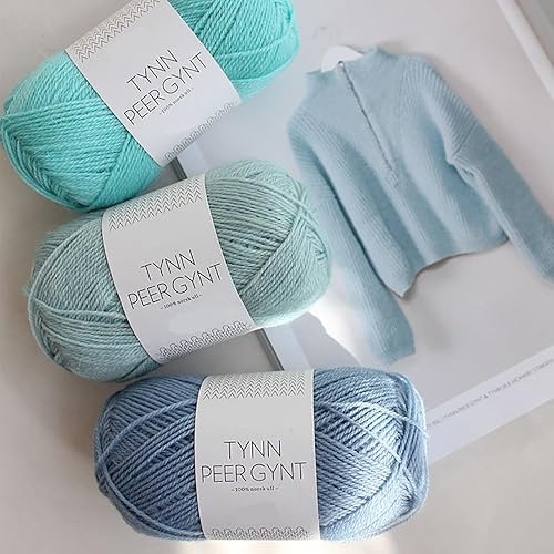 Miniatura 2 de Yarn Ave Hilo para tejer 100% lana noruega, de 3 capas, peso para dedos, suave, cálido, ligero, para chaleco sin botones, para hombres, mujeres y