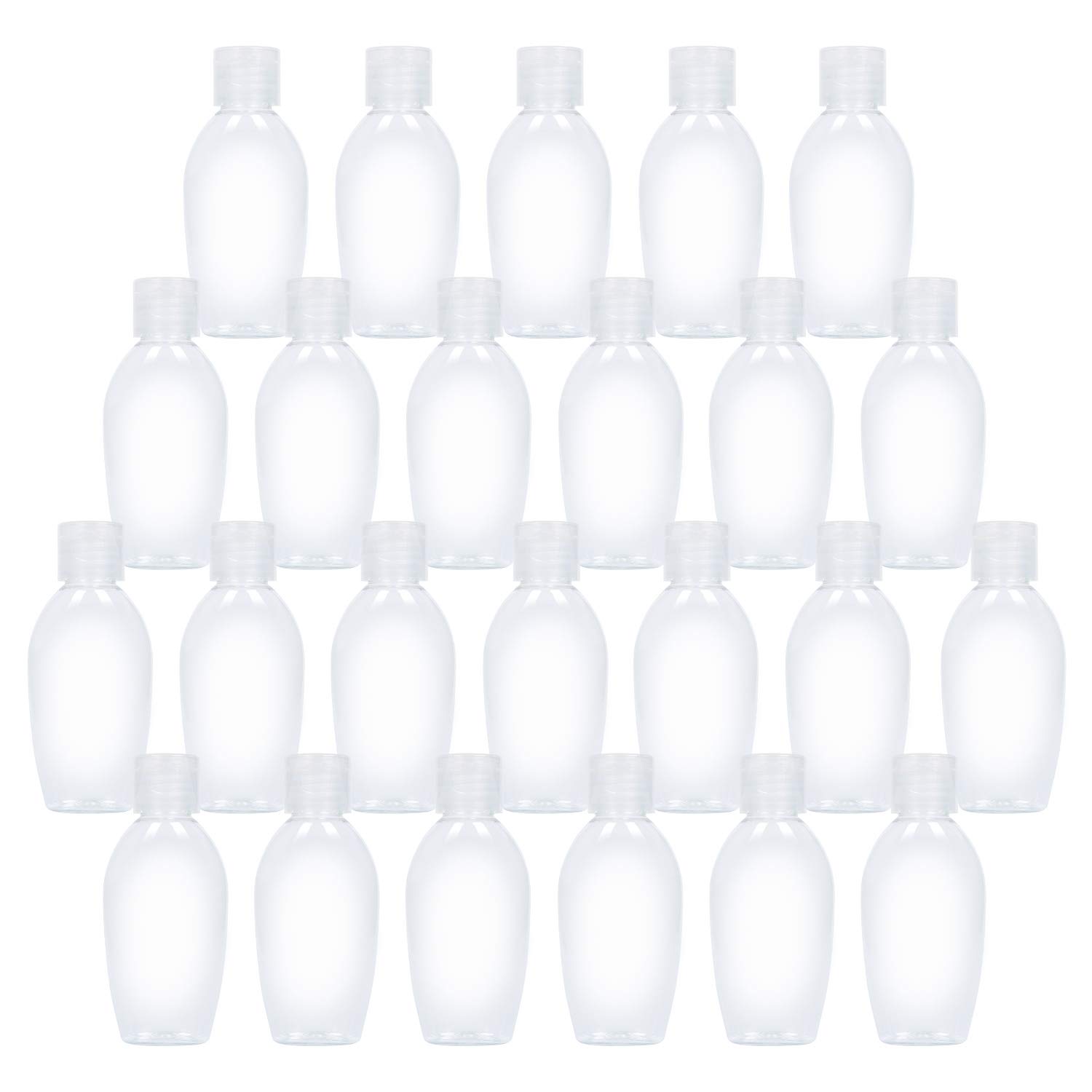 TRENDBOX 24 Pack 50ml Plastic Empty Bottles with Flip Cap