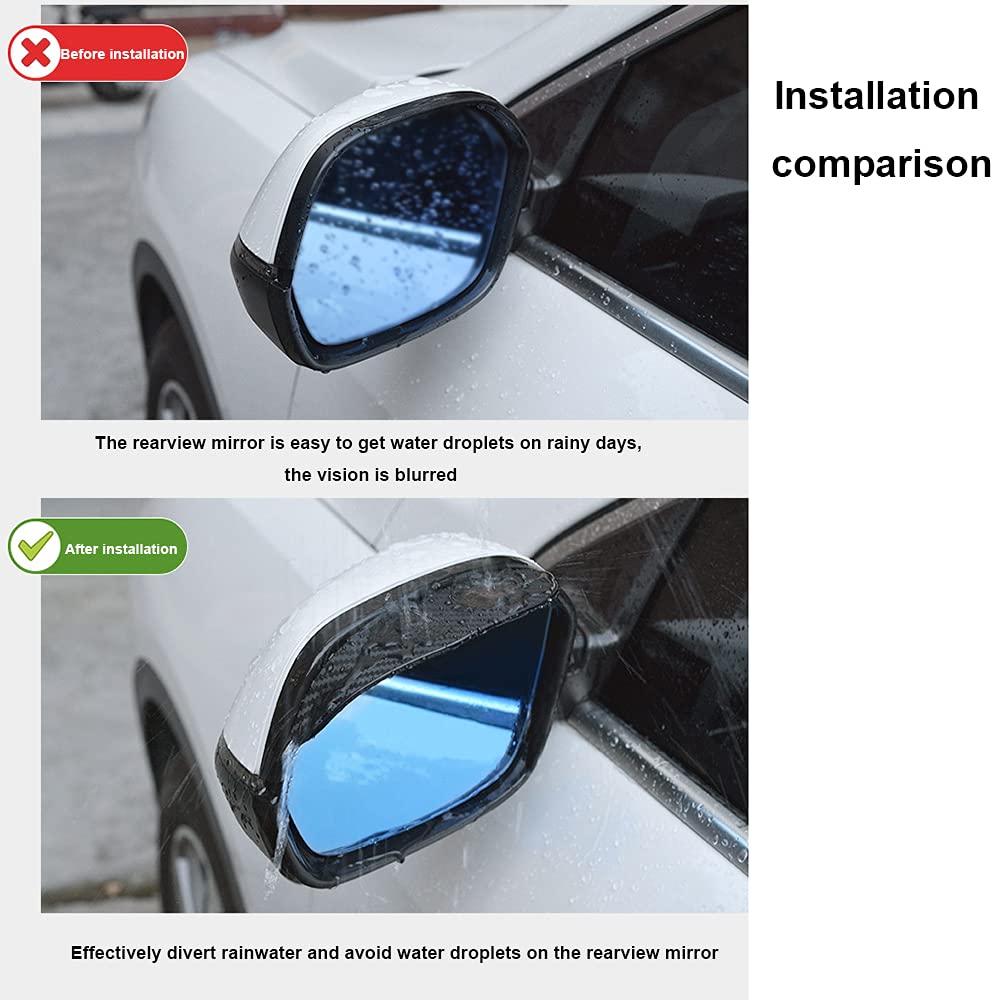 Riloer 2pcs Car Detailing Rain Riner, PVC Carbon Fiber Deszczowy wzór do lub blokowania ochrony przed śniegiem anty-deszcz, akcesoria samoprzylepne nie piątek