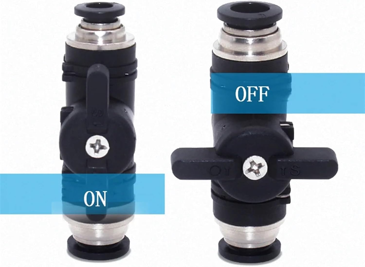 Pneumatic Manual Valve BUC BUL BUM Black Quick Coupling Steering Switch Manual Ball Valve Air Hose 4 6 8 10 12mm Straight Elbow(BUL8mm)