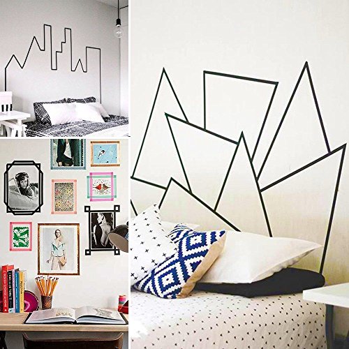 6 Pcs Black Whiteboard Gridding Graphic Tape Art Grid Marking Tapes, 6Mm Width White Board Tape Line Christmas Gift #TOP3