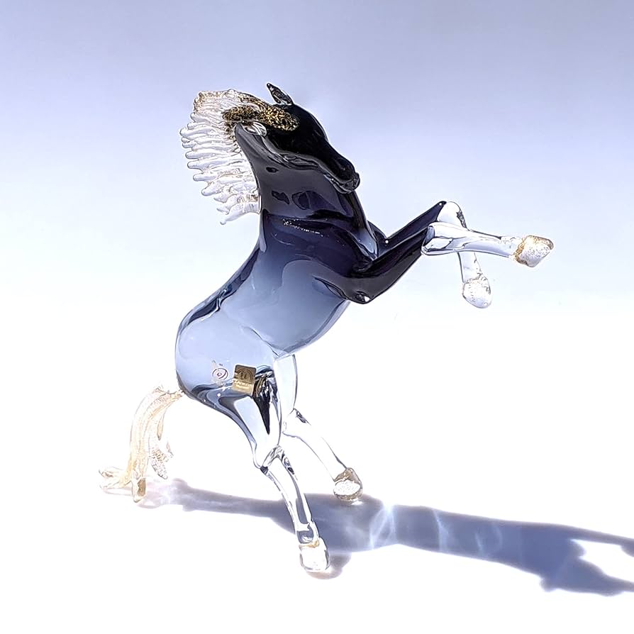 【美品】ムラーノガラス　彫刻　置物　インテリア　工芸品　美術品　A2967 ムラーノガラス（ベネチアングラス）〈オブジェ／置物〉ペア人形