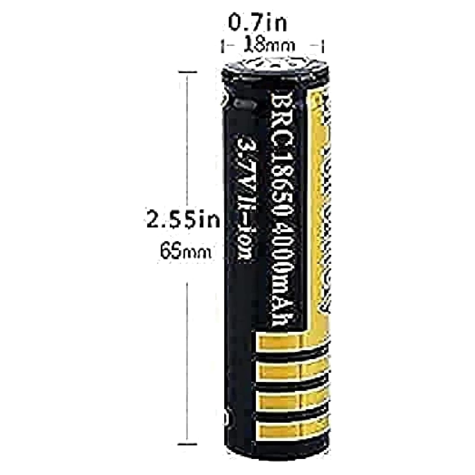 TLYA Batteria di Liti di Litilità 3,7 Ricaricabile 4000 mAh Pulsante di Grande capacità Batteria Batterie per Torcia A LED, Faro, Campane,2pcs