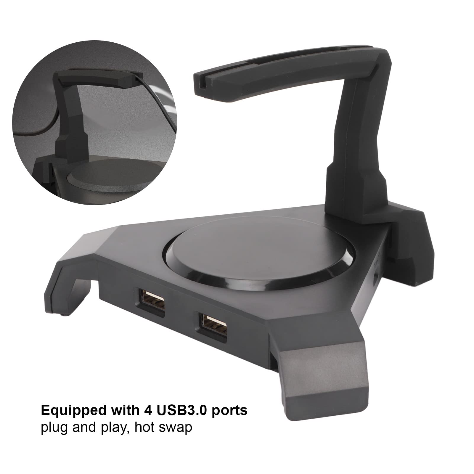 Uchwyt Na Kabel Bungee Do Myszy Do Gier Vomeko Pro, Uchwyt Na Przewód Bungee Do Myszy Do Gier LED Z 4-portowym Koncentratorem USB Większa Dokładność W Grach Rywalizacyjnych