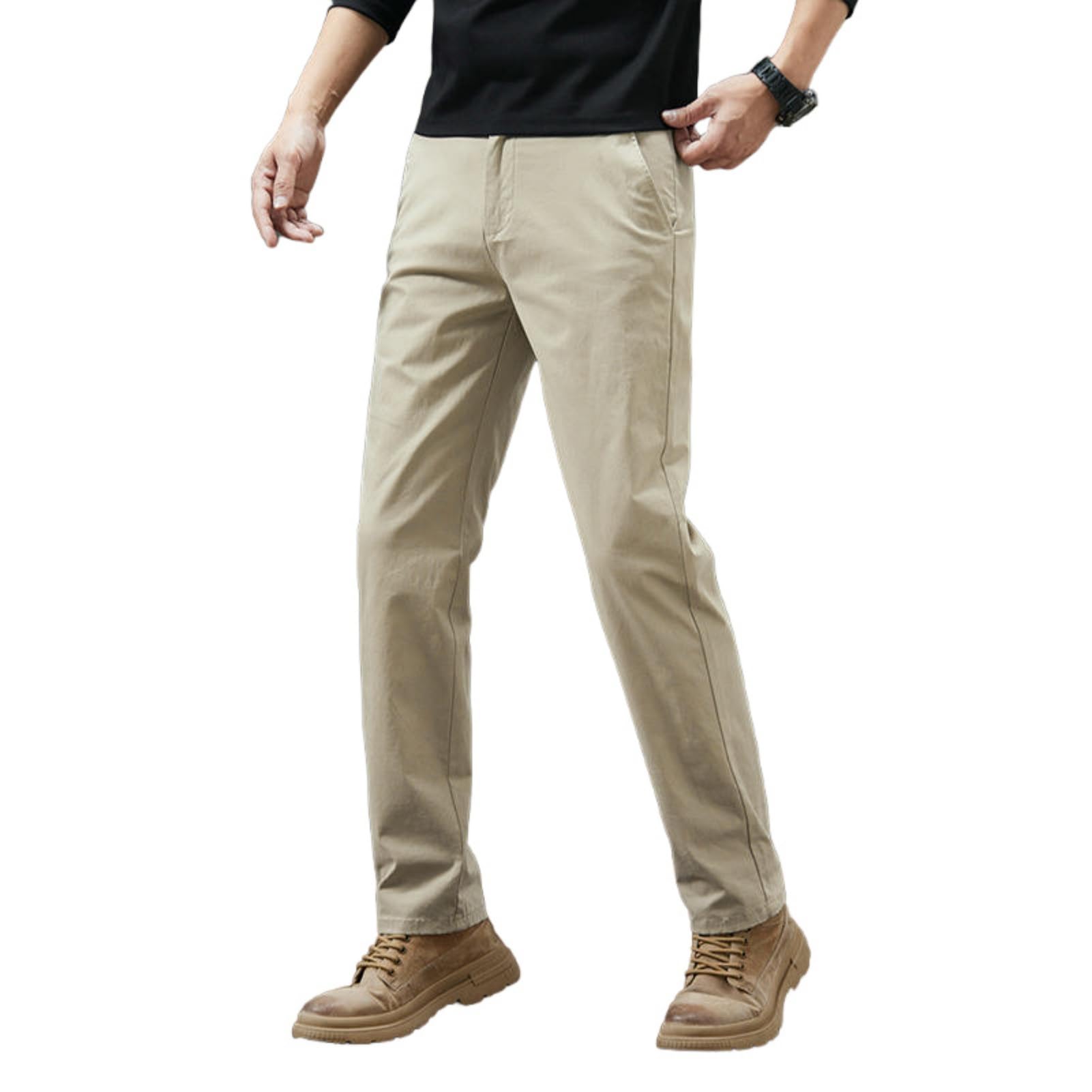 Pantaloni casual alla moda dritti allentati da uomo in cotone primavera estate
