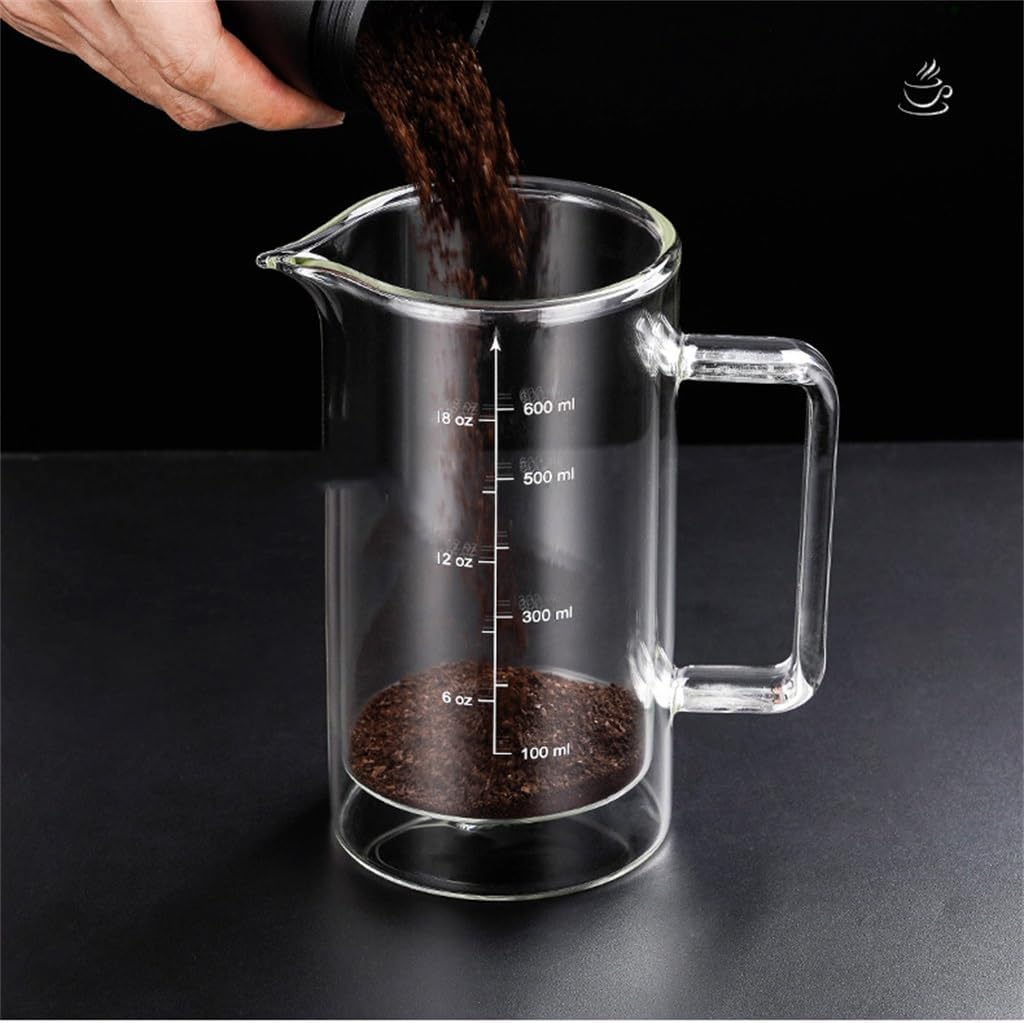 Glass French Press Pot Hand Brew Pressed Coffee Pot With Scale Large Capacity Filter Cup Filter Tea Brewer