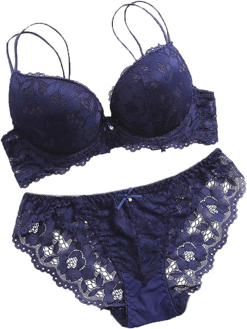 Bahucharaji CreationWomen's Lace Push Up Underwired Solid Lingerie Set