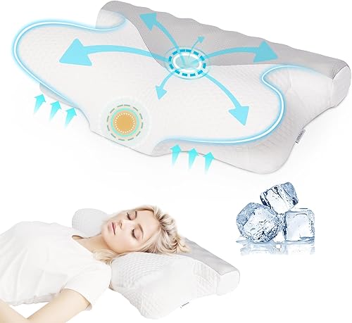 Miniatura 1 de Almohada cervical para dormir de lado y de espalda, almohadas cervicales de espuma viscoelástica para aliviar el dolor de cuello, almohada