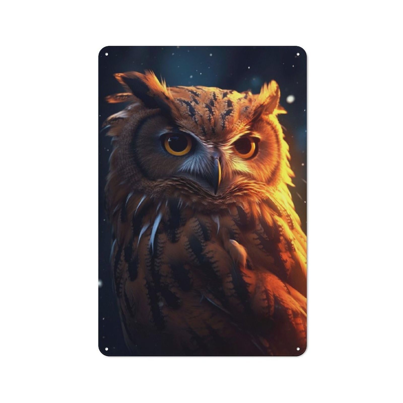 Junmoney Owl Cool Tin Sign 30X20cm With For Pub Or Café, Rustic Decor, For Kitchen, Dining Room And Home Bar Wall Decor