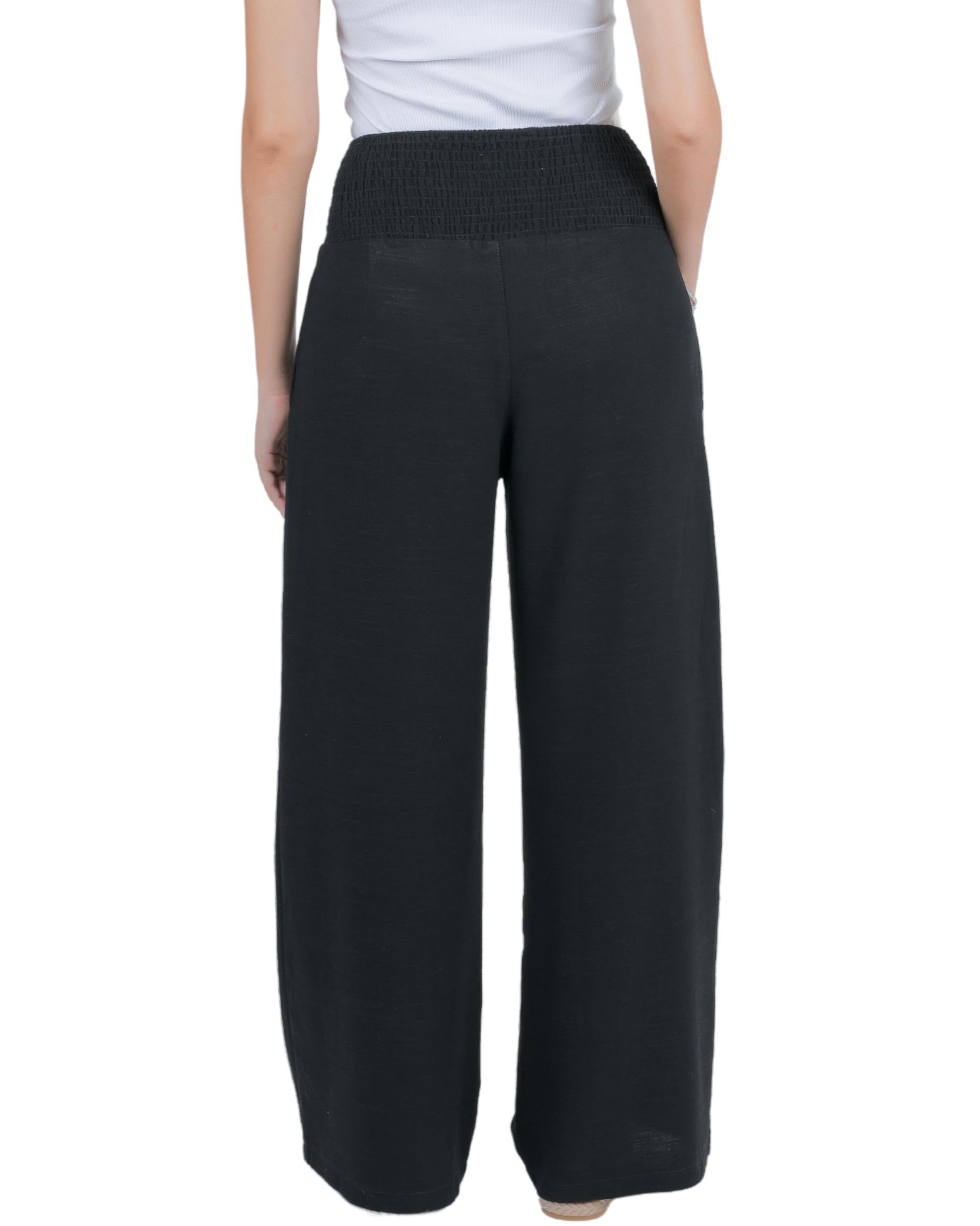 Lofbaz Damen Leinen Palazzo Weite Beinhose Luftig Lounge Freizeit Hohe Taille Sommer Strand Boho Lange Hose mit Taschen
