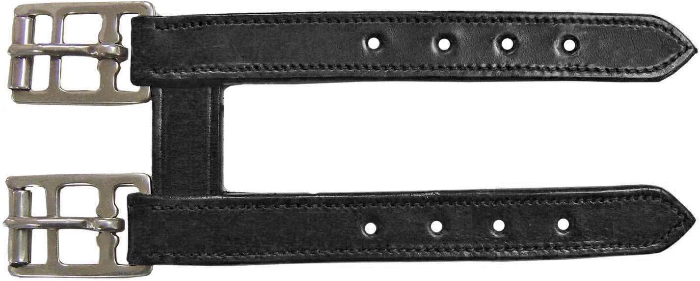 English Leather Elastic Girth Extender with Stainless Steel Roller Buckles and Double Layer Elastic. 1 Year Warranty.