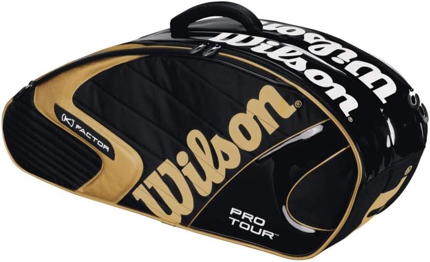 WILSON (K Pro Tour Super Six Racquet Bag (Black/Gold)
