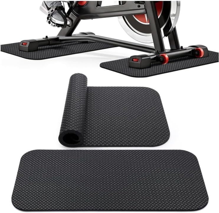 Treadmill Mat Floor Protector, Anti Vibration Turbo Trainer Mat, Non-Slip Double-Sided Silicone Exercise Mats Thick, Stable Gym Floor Mats for Fitness Equipment, Indoor Cycling, Home
