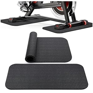 2Pcs Treadmill Mat Floor Protector, Anti Vibration Turbo Trainer Mat, Non-Slip Double-Sided Silicone Exercise Mats Thick, Stable Gym Floor Mats for Fitness Equipment, Indoor Cycling, Home