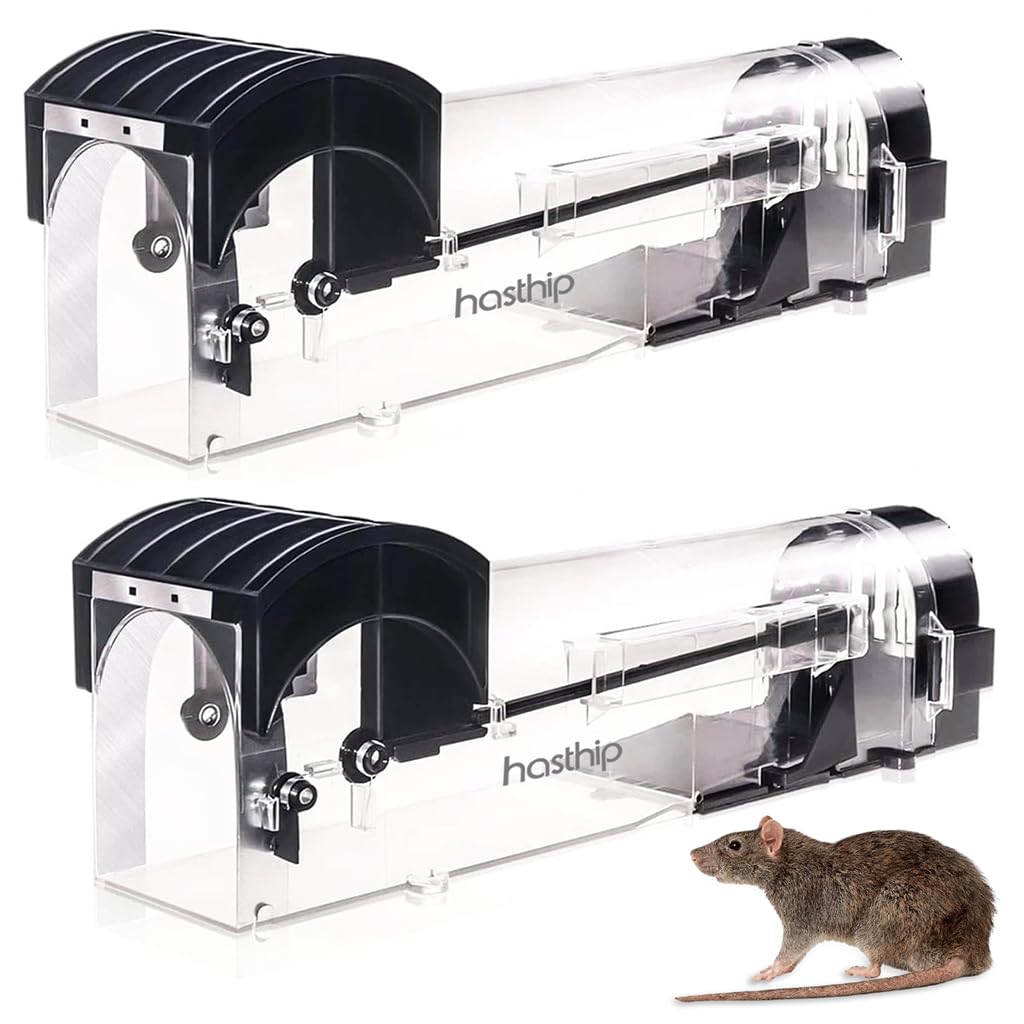 2 Pieces Mice Trap Cage for House Garden Patio,32 cm Humane Mouse Trap Cage,Reusable Enlarged Smart Rat Catcher and Rodent