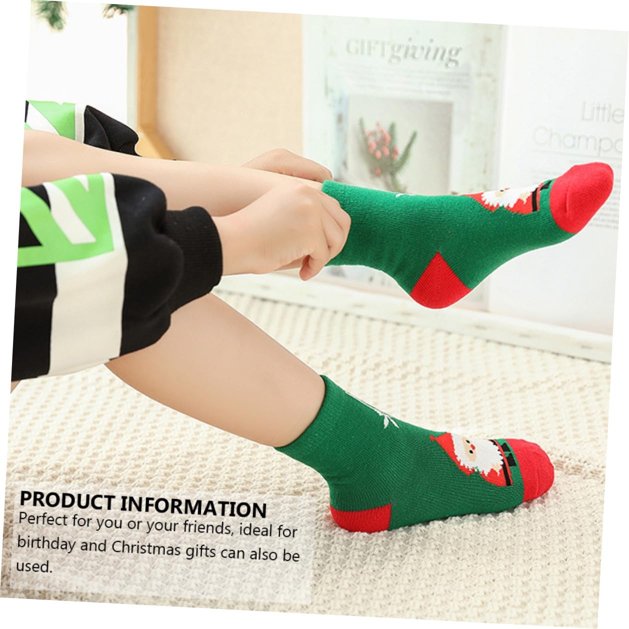 SHERCHPRY 5 Paia Calze di Natale Calde Calze Medie Cotone Cartoni Animati Ragazza Ragazza Unisex