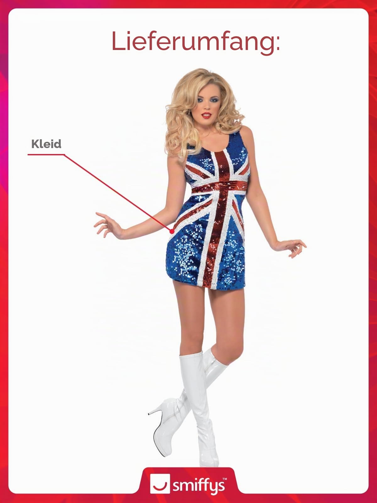 Smiffys Costume Fever All That Glitters Rule Britannia Kostüm