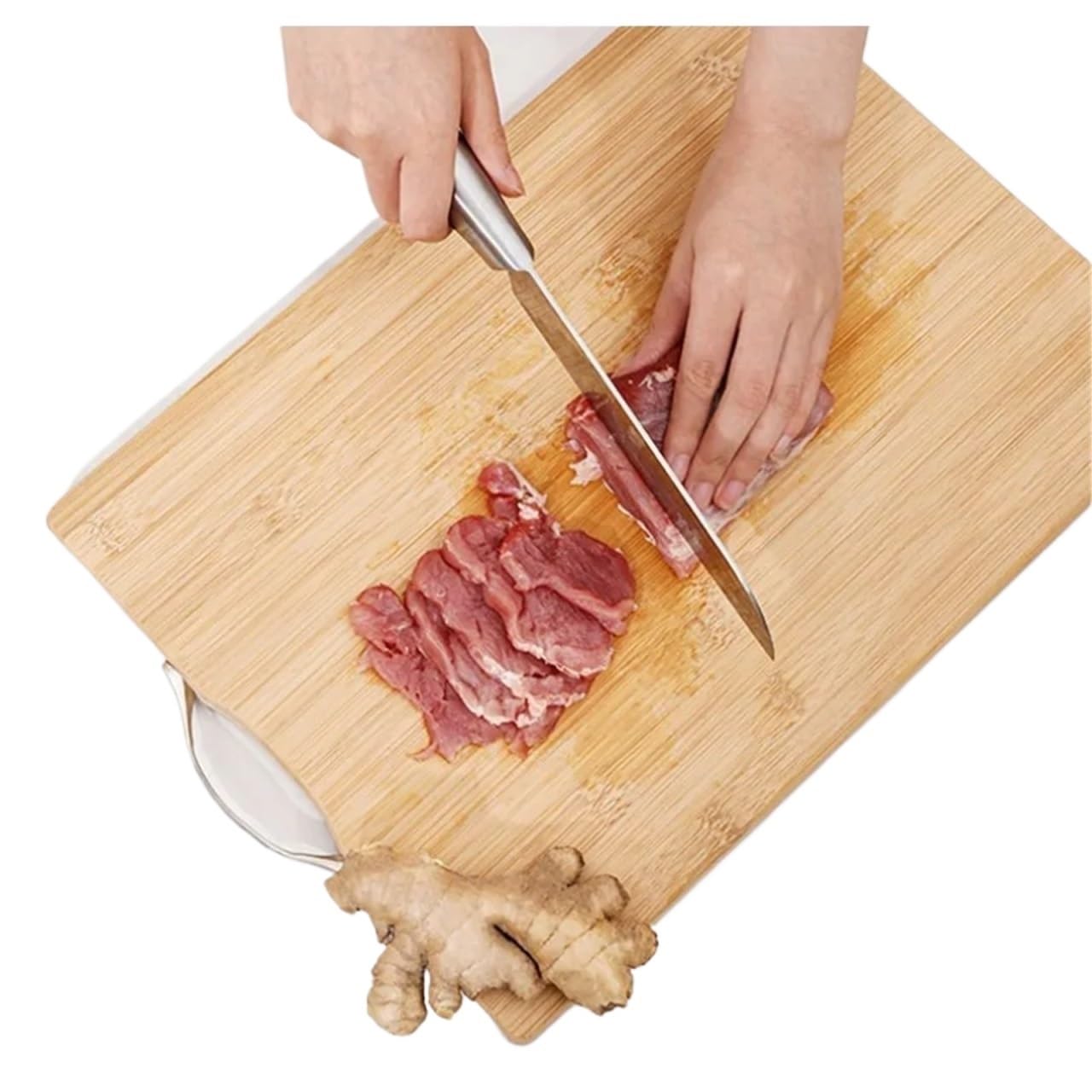 Tabla de cortar de plástico Tablas de cortar bambú for cocina. Tabla natural con asas for picar carne, verduras y frutas(30x40cm)