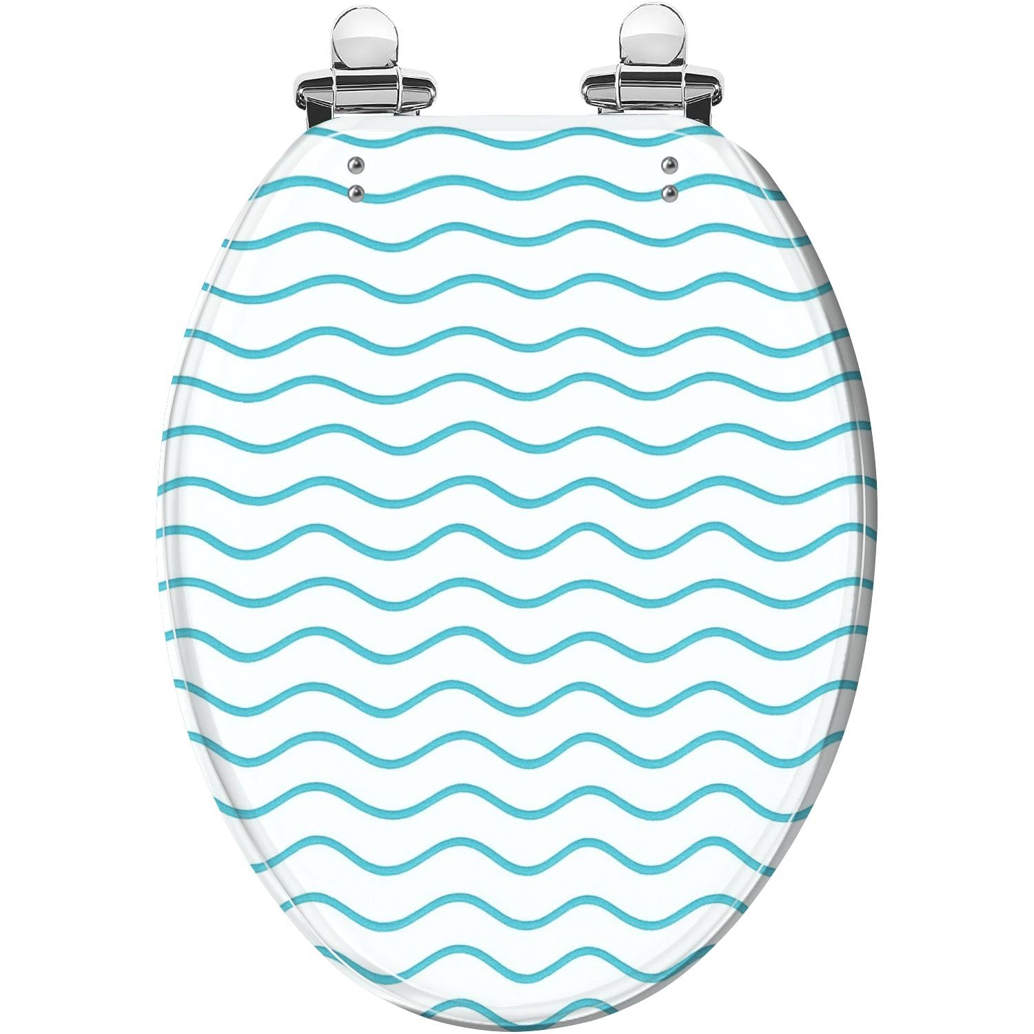 Gutuyehkea Multi7 Vibrant Neon Stripes Elongated Toilet Seat Pink Purple Resin Slow Close Lid Quick-Release Hinges Easy Clean(,18.5X14.5)