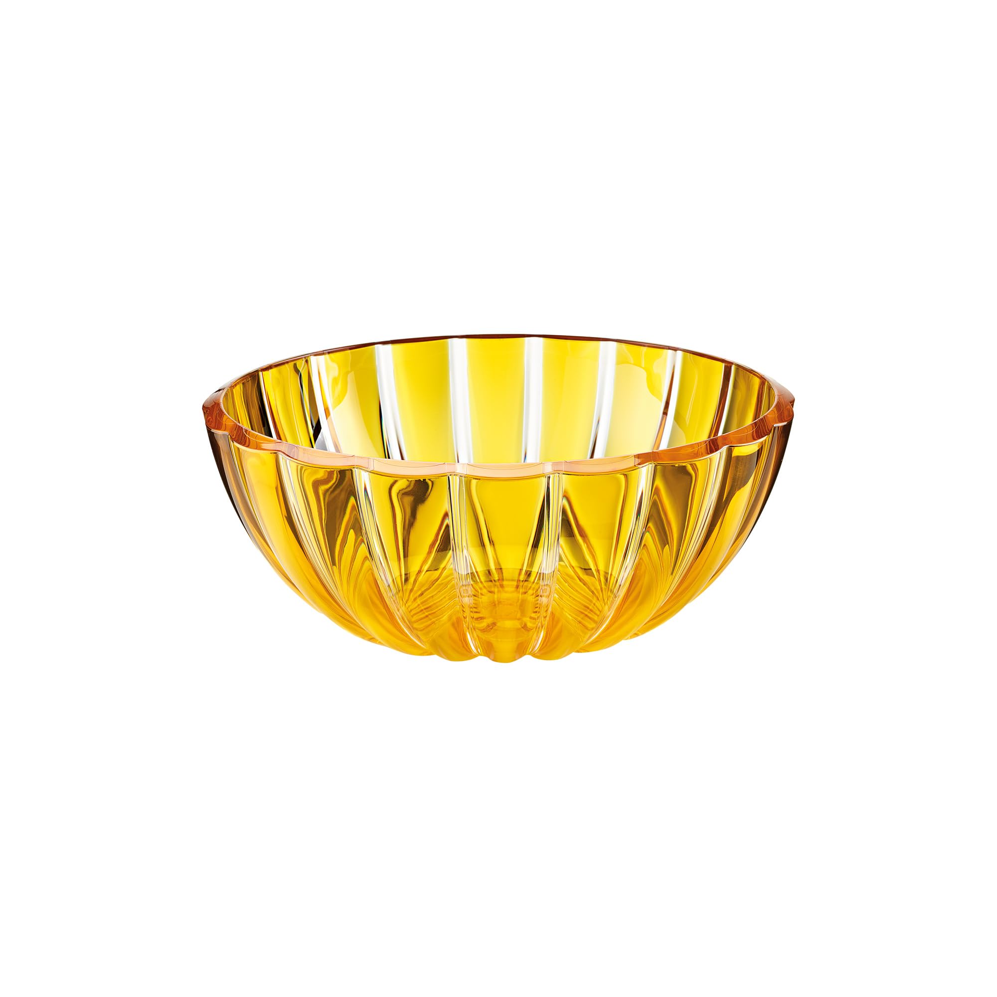 Guzzini Salad Bowl Container L 25 cm Round Turtleneck 296902151 Transparent Yellow Organic Plastic 3000cc Dishwasher