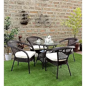 Artic Fashion |D-8 Patio|Indoor| Outdoor| Living Room | Balcony | Garden | Chair Table (4+1) Furniture Set |Coffee Chair Set |Powder Coated|