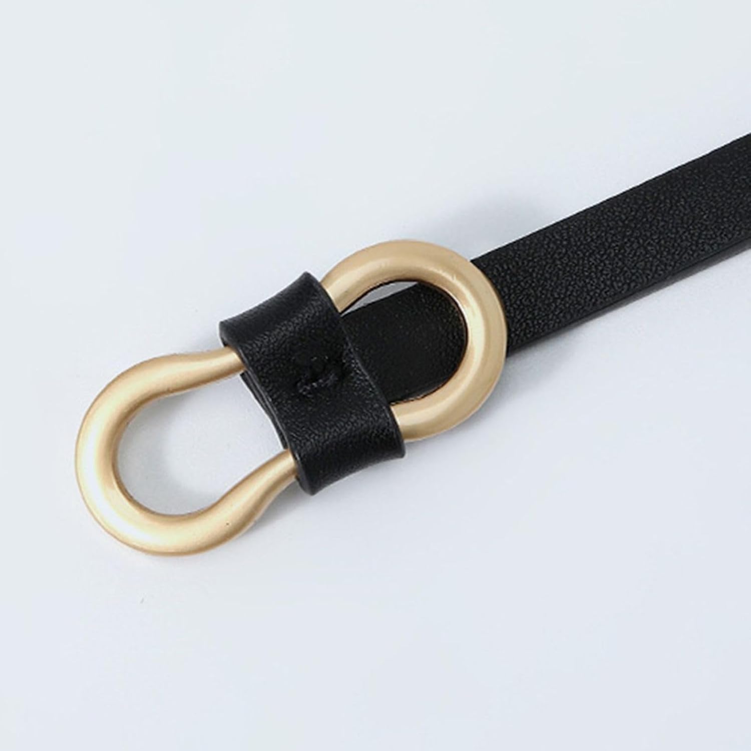 Women's Skinny Belt Buckle Belt Thin For Dress Fashion Metal Buckle Holeless Faux Leather Fall Slimming - Image 2