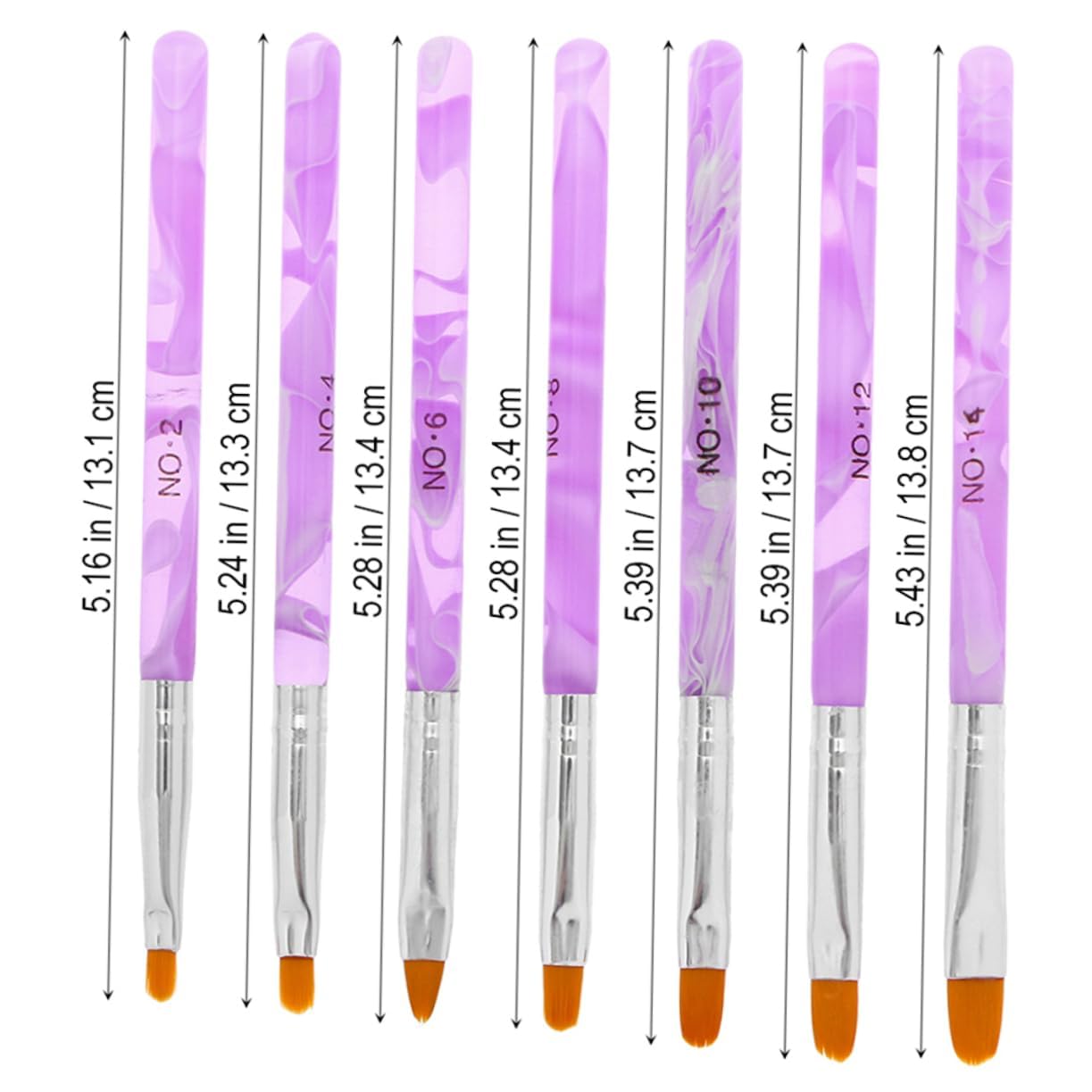 VICASKY 14 in 1 Round Tip Nail Art Brush Set Gel Nail Brush for 3d Patterns for Salon or Home